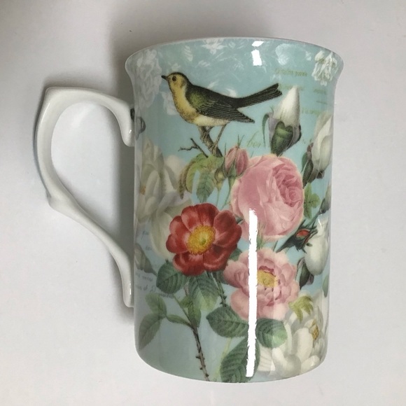 Stechcol Gracie Bone China Bird Coffee Mug Tea Cup Roses Butterfly Cottagecore - Picture 5 of 15
